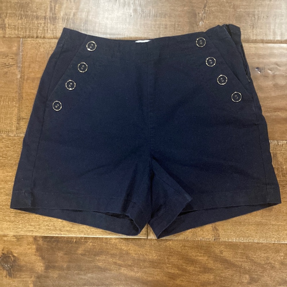 A New Day High Waisted Navy Sailor Shorts Size 2